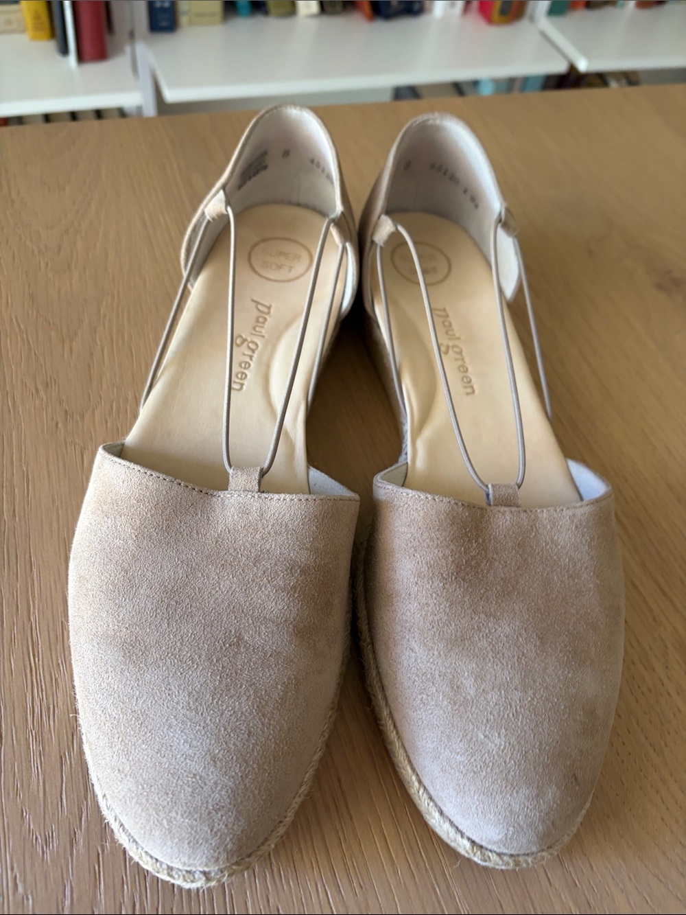Paul Green Taupe Suede Espadrille Flats - UK 8, US 10.5
